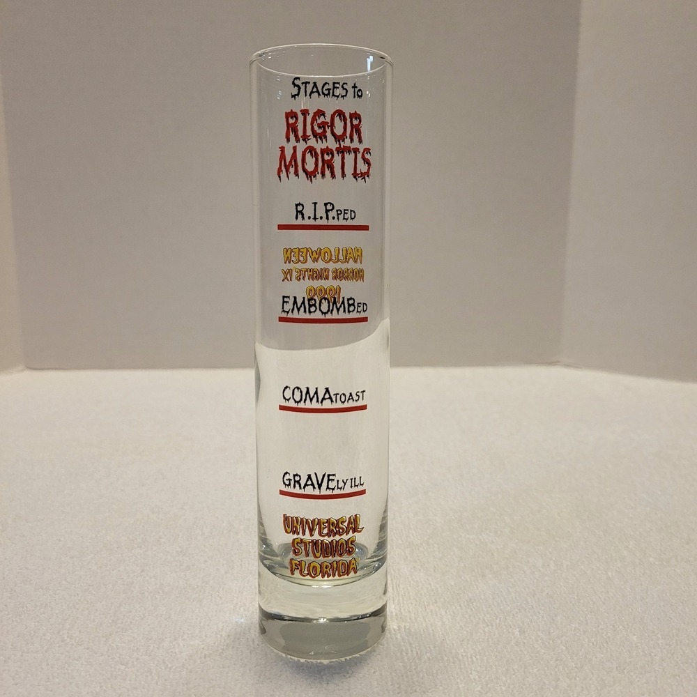 Universal Studios Florida 1999 Stages to Rigor‎ Mortis shot glass